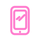 a pink cell phone with a check mark