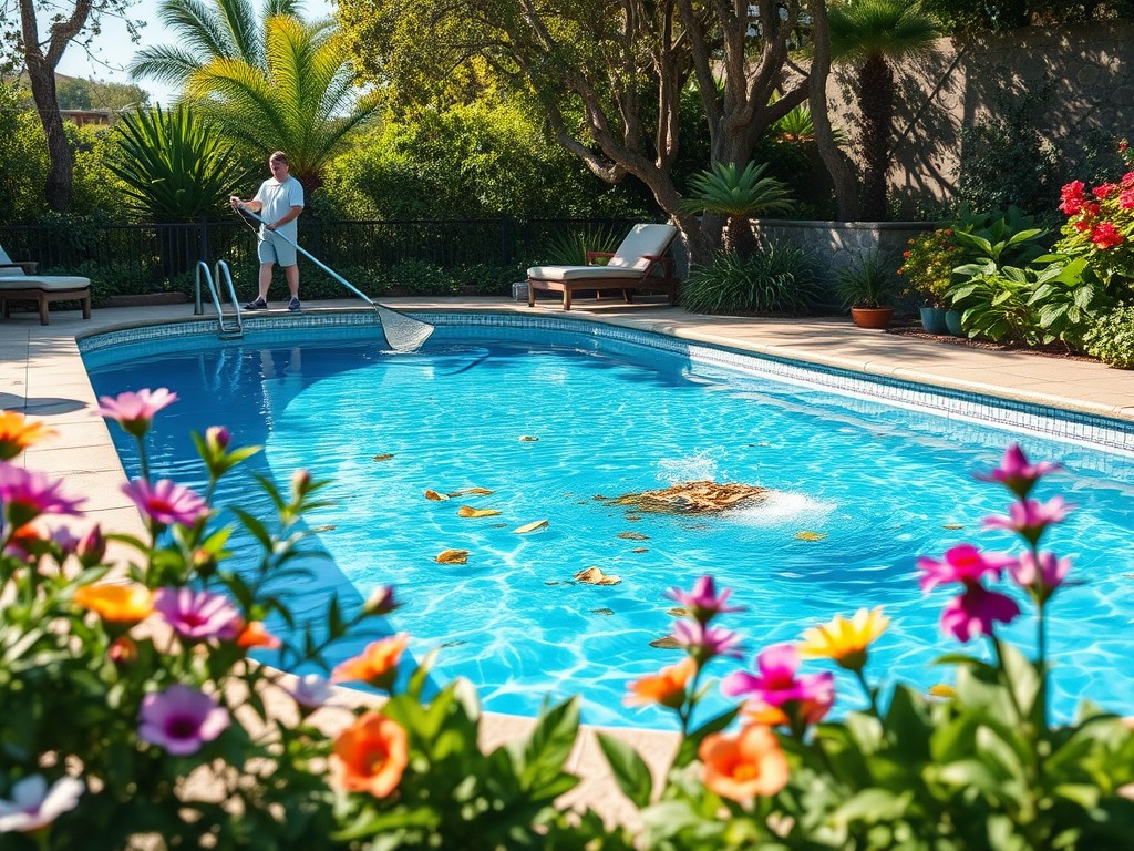 local flora on pool cleaning